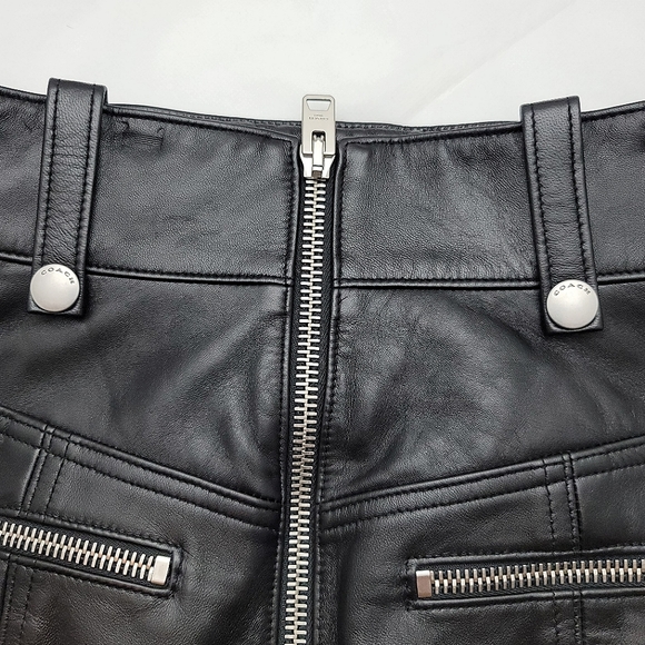 Coach 1941 Runway Resort 2017 Lamb Leather Mini Skirt - Picture 6 of 12
